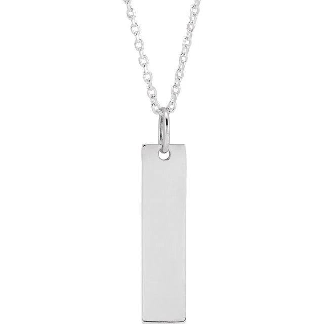 Sterling Silver 20x5 mm Engravable Bar Pendant