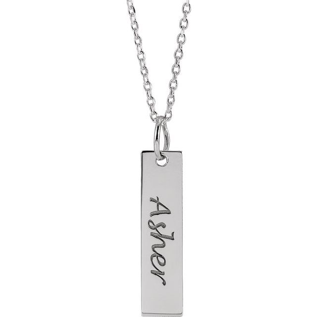 Sterling Silver 20x5 mm Engravable Bar Pendant