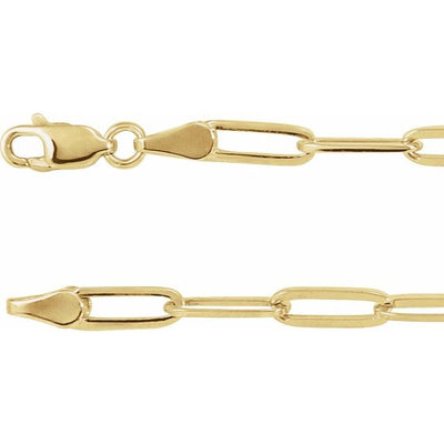 14k Gold Paperclip Chain Bracelet