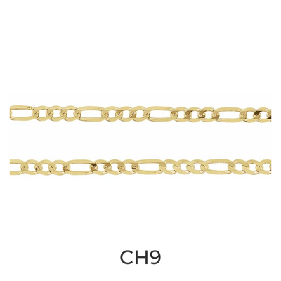 14k Gold 3mm Solid Figaro Chain Infinity Bracelet