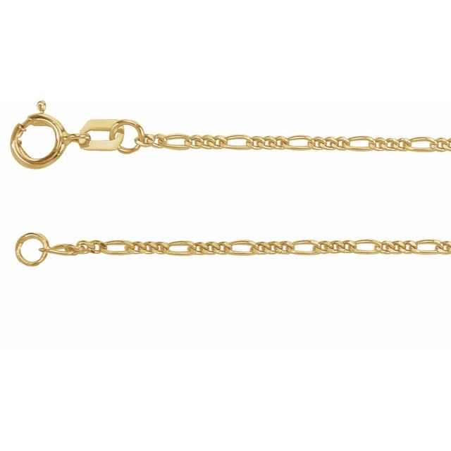 14k Gold Concave Figaro Chain Bracelet