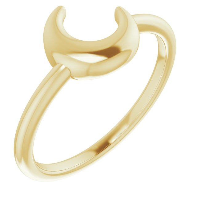 14k Gold Crescent Moon Ring