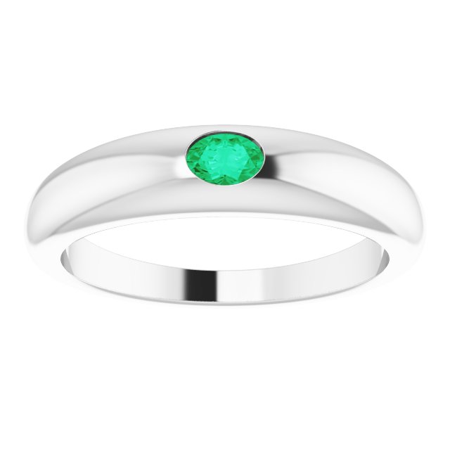 Sterling Silver Gemstone Dome Ring