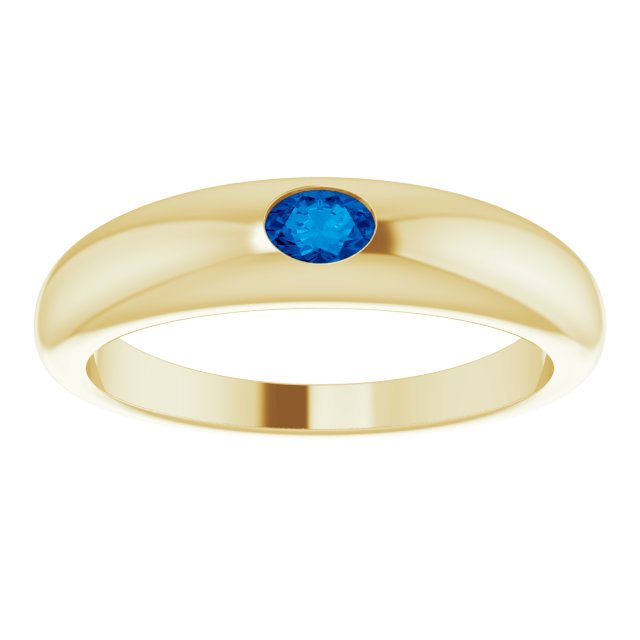 14k Gold Gemstone Dome Ring