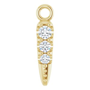 14k Gold Diamond Spike Dangle