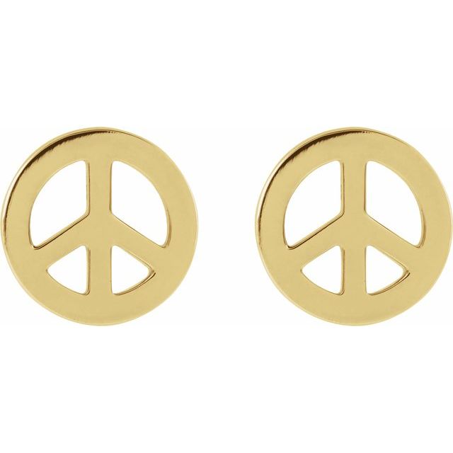 14K Gold Tiny Peace Earrings