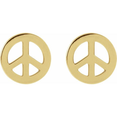 14K Gold Tiny Peace Earrings