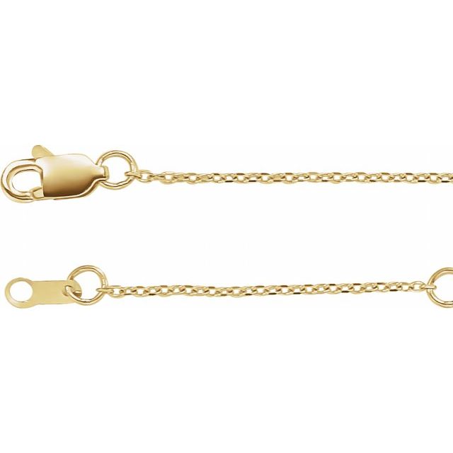 14K Gold 1 mm Diamond-Cut Cable Chain Necklace