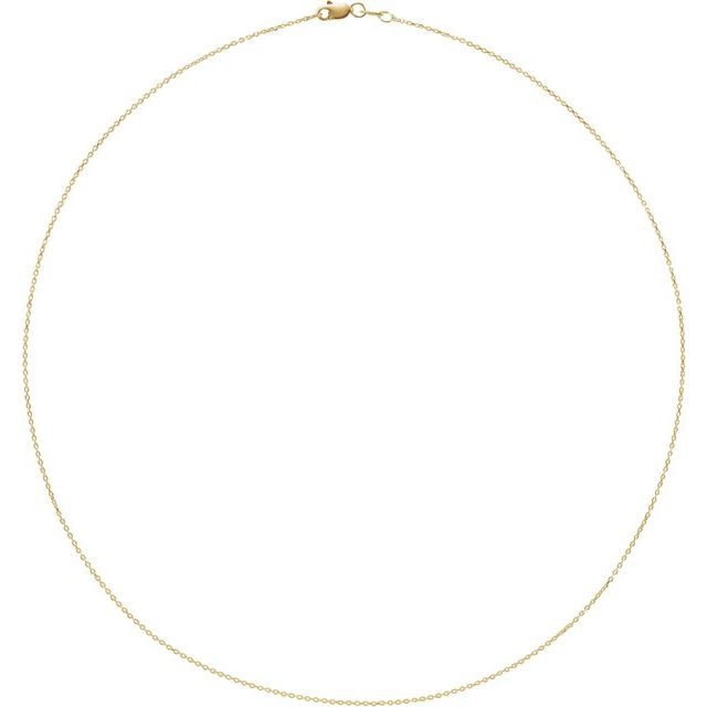 14K Gold 1 mm Diamond-Cut Cable Chain Necklace
