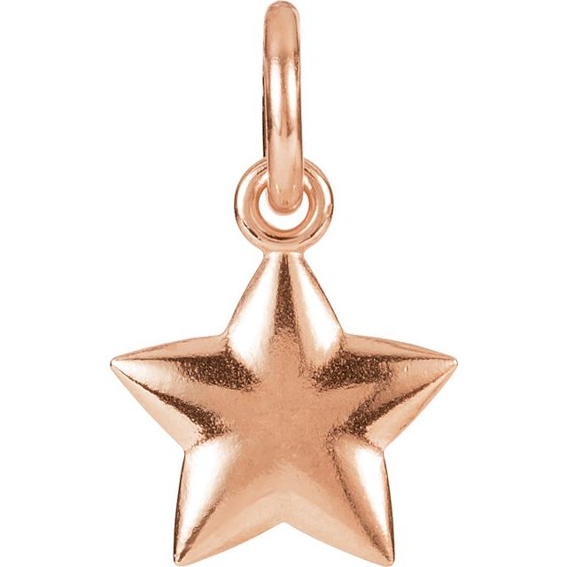 14K Gold Puffed Star Charm