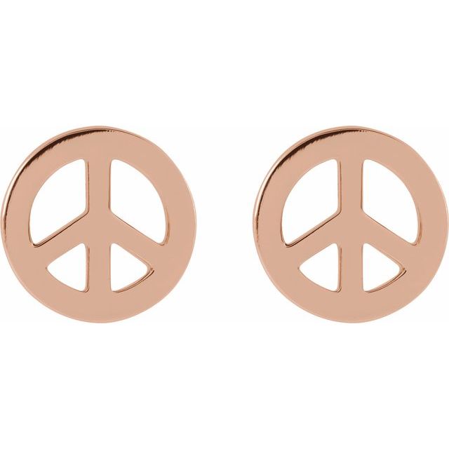 14K Gold Tiny Peace Earrings