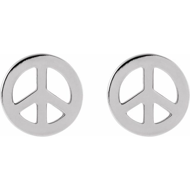 14K Gold Tiny Peace Earrings