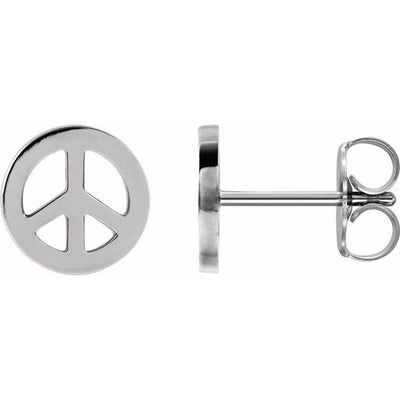 Sterling Silver Tiny Peace Earrings