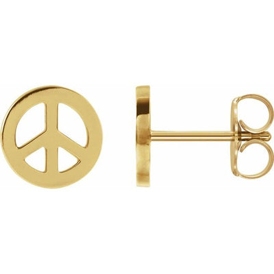 14K Gold Tiny Peace Earrings