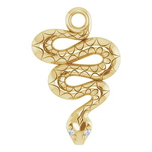 14k Gold Diamond Snake Dangle