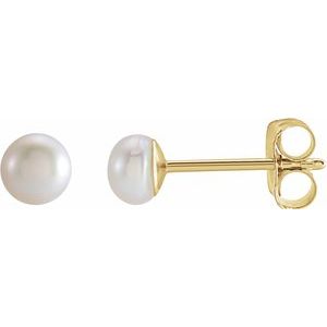 14K Gold Cultured Freshwater Pearl Earrings