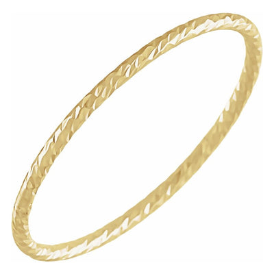 14k Yellow Gold Stackable Textured Ring