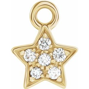 14k Gold Diamond Star Dangle