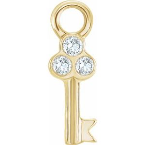 14k Gold Diamond Key Dangle