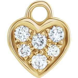 14k Gold Diamond Heart Dangle