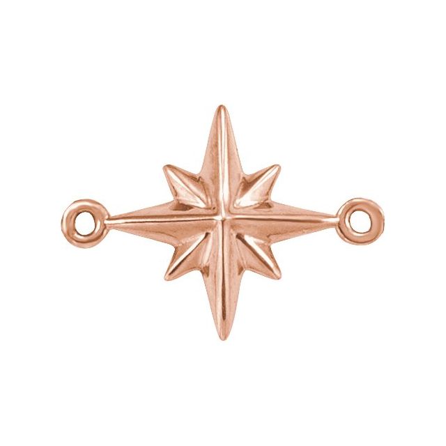 14K Gold Star Link Charm