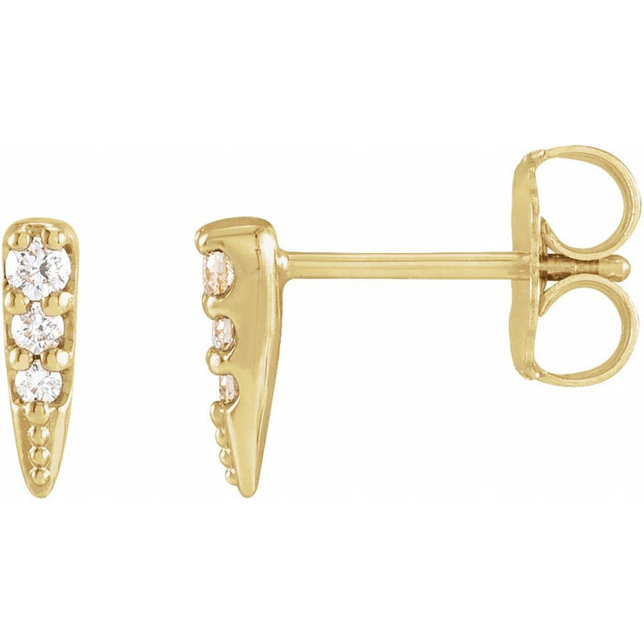 14k Gold Diamond Spike Earrings