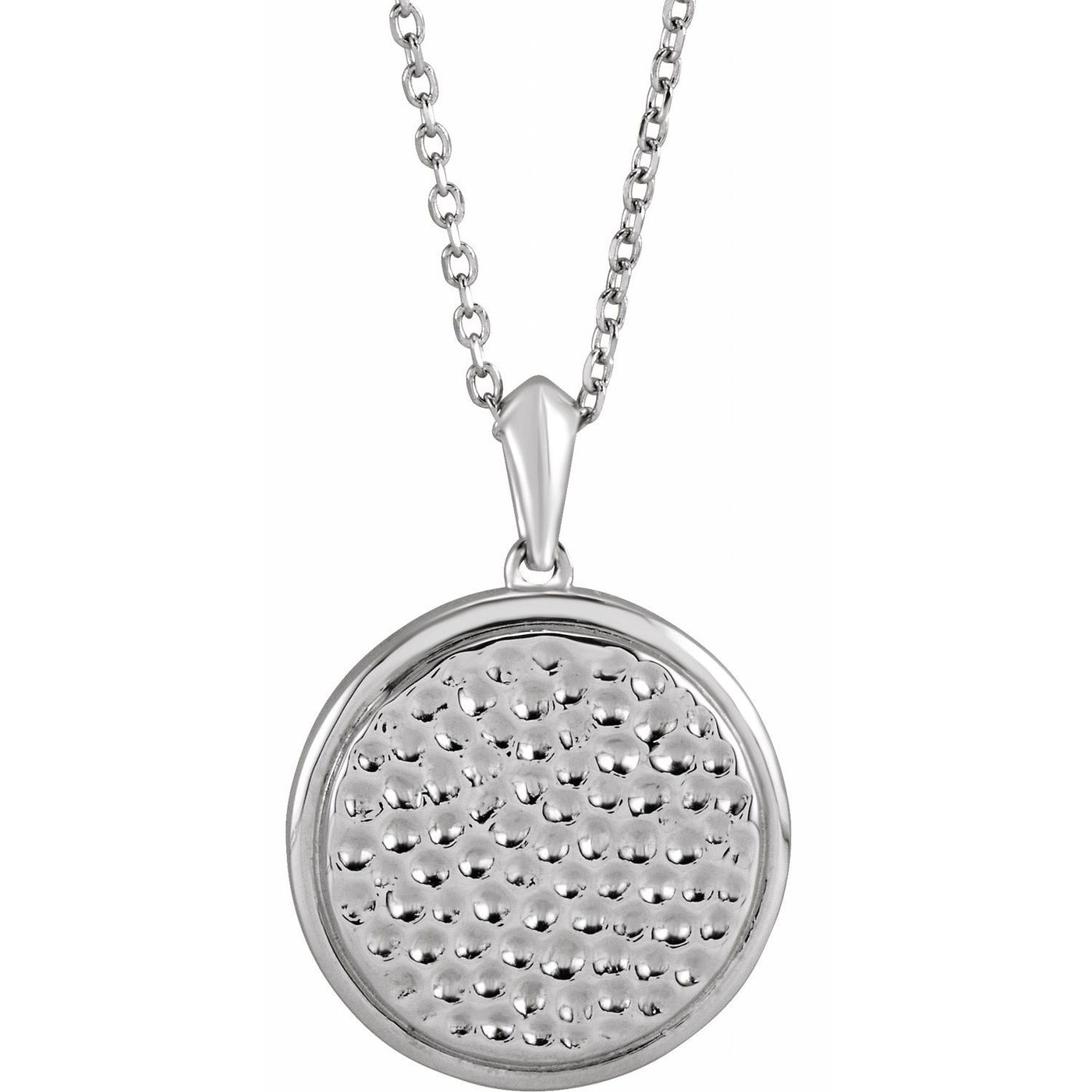 Sterling Silver Beaded Disc Pendant