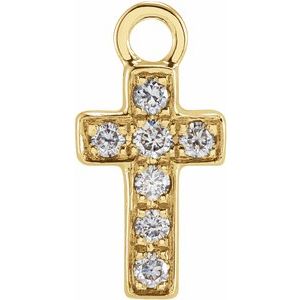 14k Gold Diamond Cross Dangle