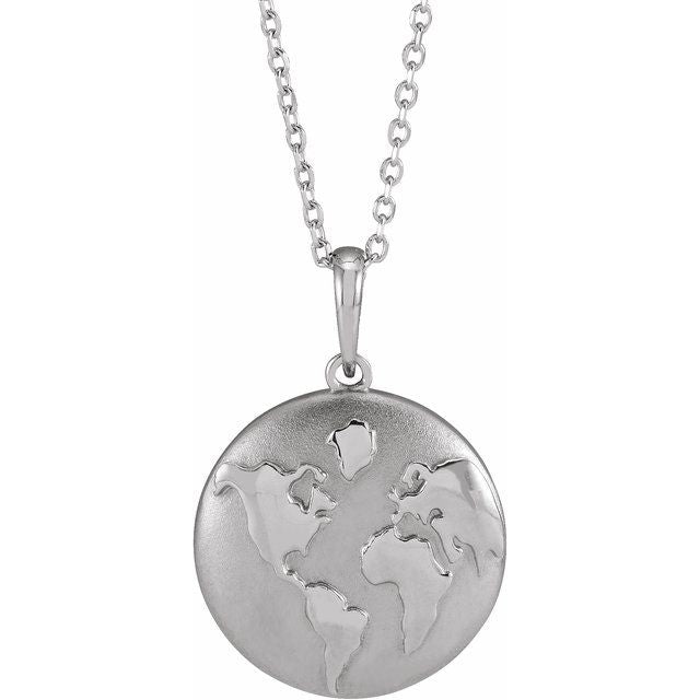 Sterling Silver Earth Pendant