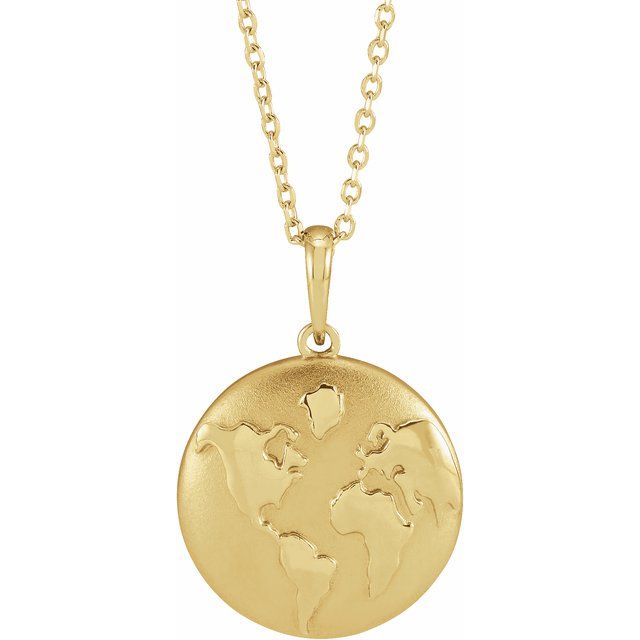 14k Gold Earth Pendant