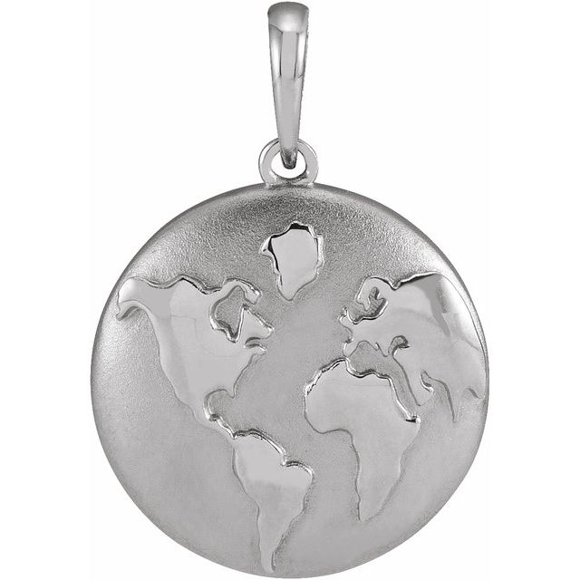 Sterling Silver Earth Pendant Sterling Silver Pendant No Chain