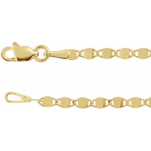 14k Gold Mirror Link Chain Necklace