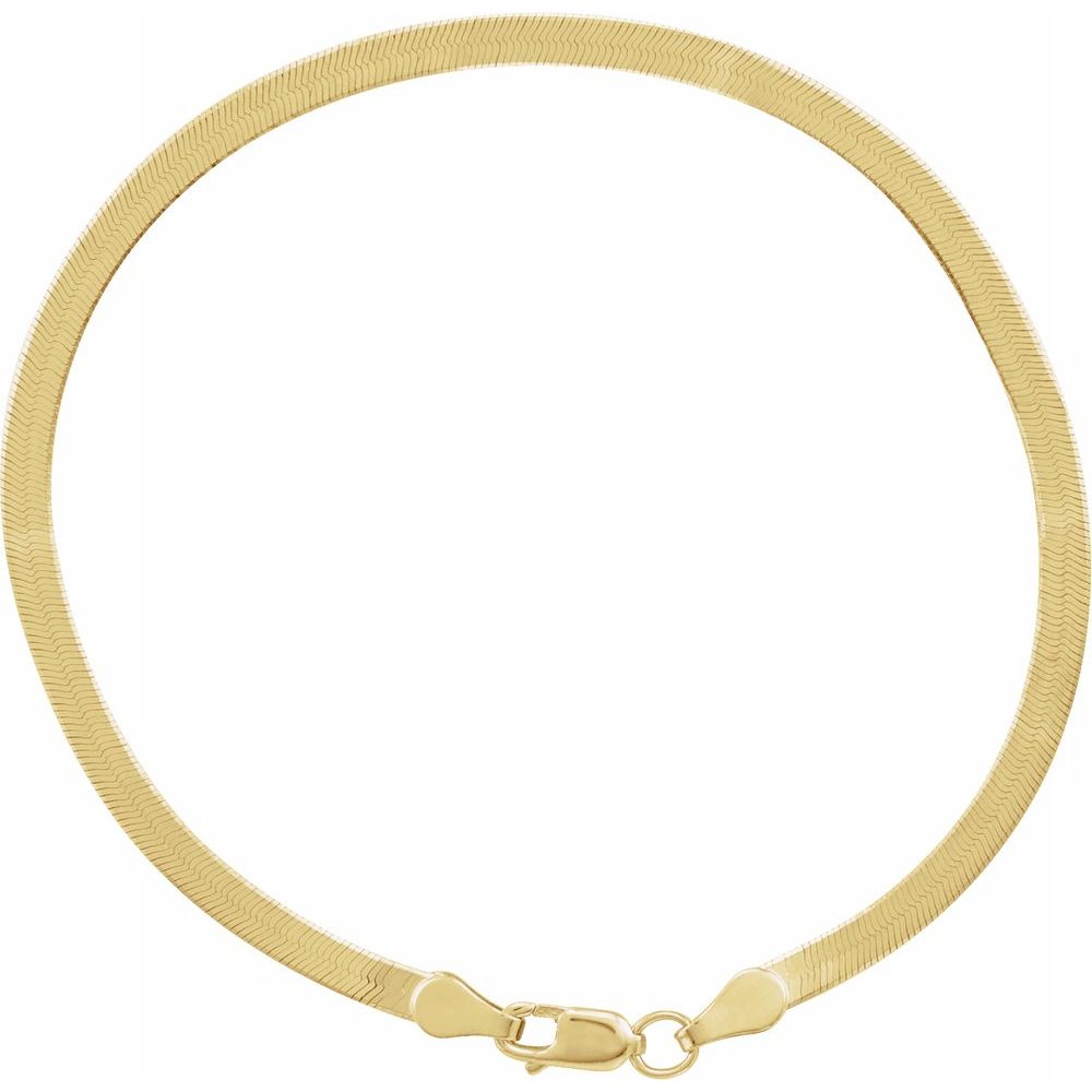 14k Gold Flexible Herringbone Chain Bracelet