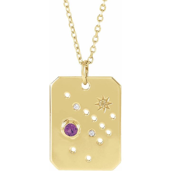 14K Gold Zodiac Constellation Pendant With Diamonds