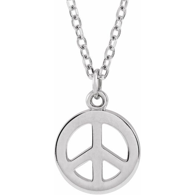 14K Gold Peace Symbol Necklace