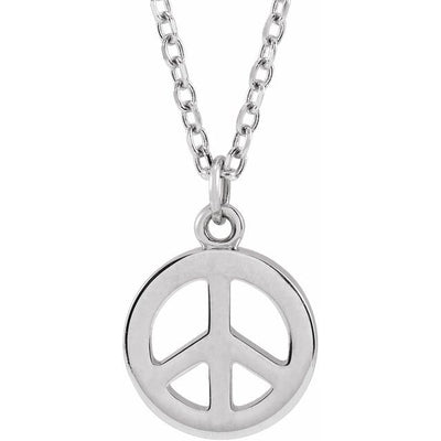 14K Gold Peace Symbol Necklace