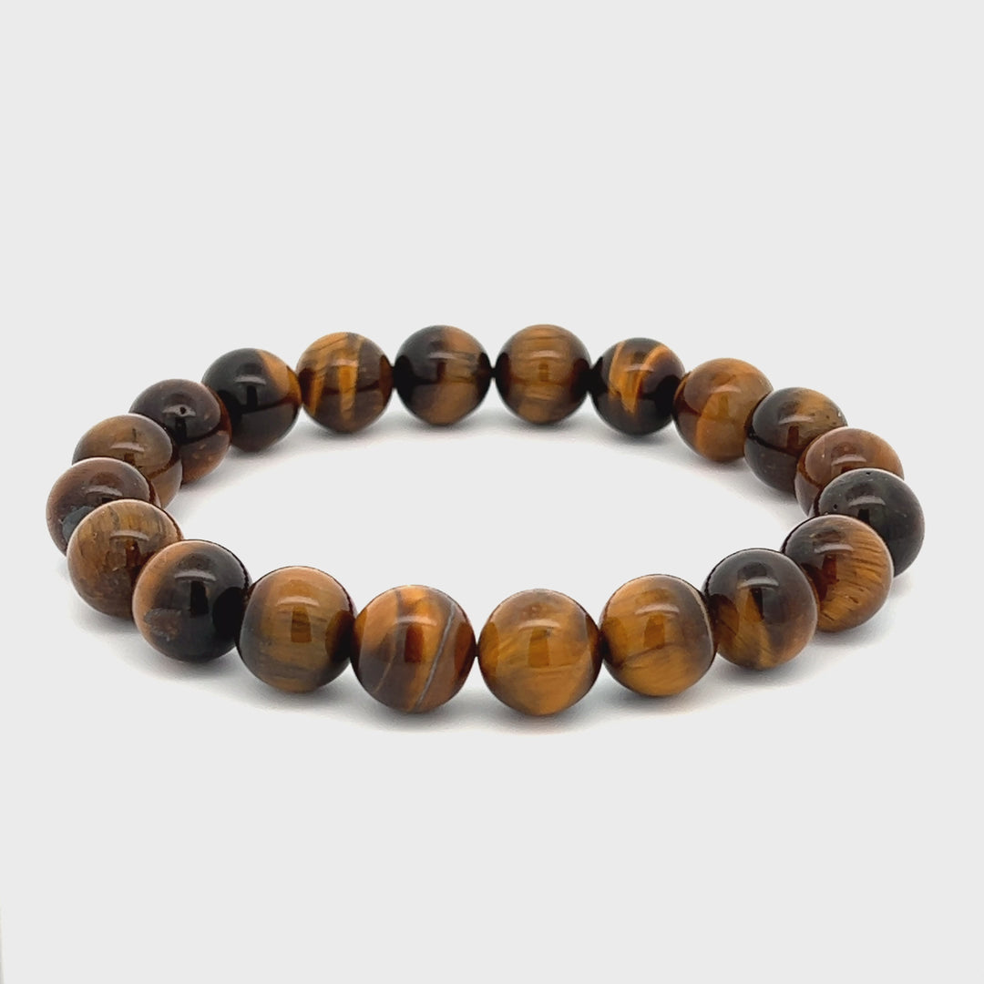 Tiger's Eye Stretchy Bracelet, Handcrafted in Canada