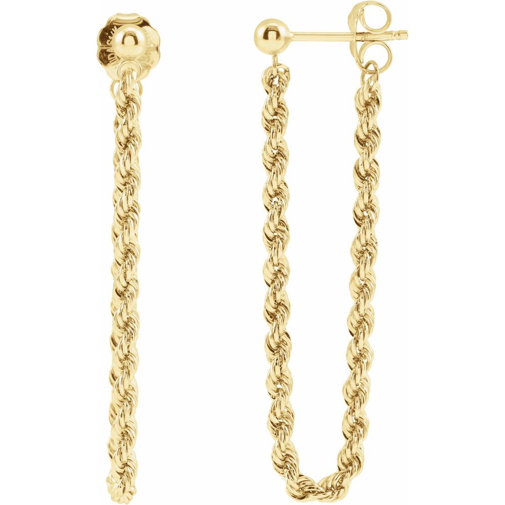 14k Gold Rope Chain Earrings