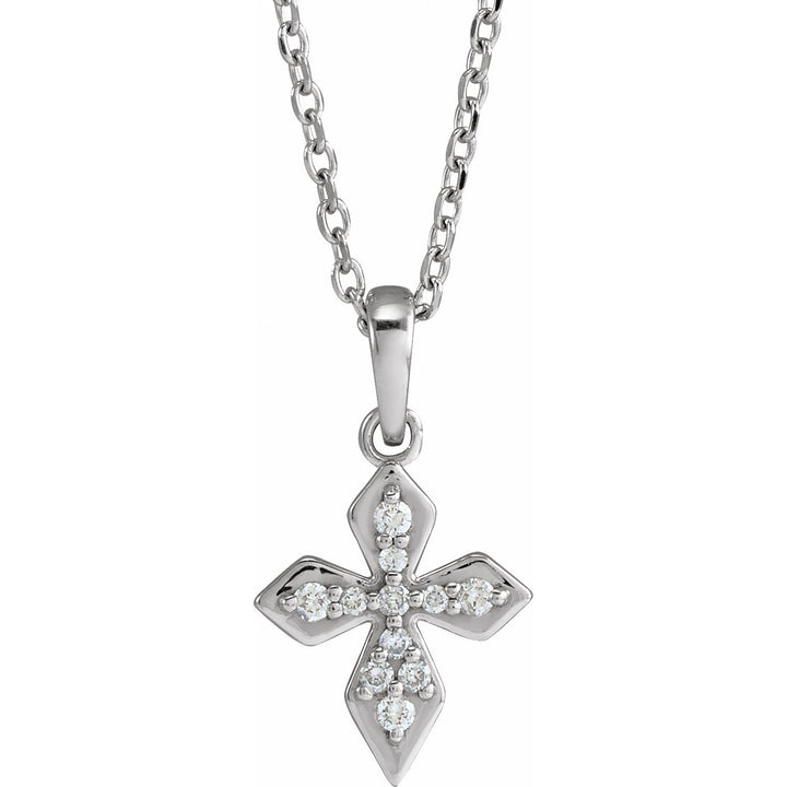 14k Gold Diamond Petite Cross Pendant