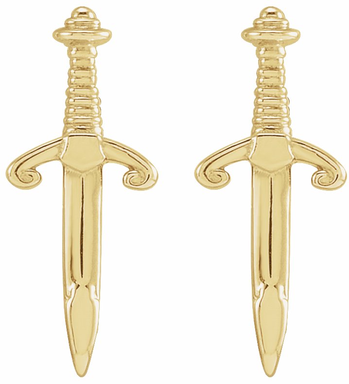 14k Gold Dagger Earrings