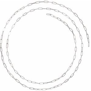 Sterling Silver 2mm Elongated Flat Paperclip Link Chain - Infinity Bracelet