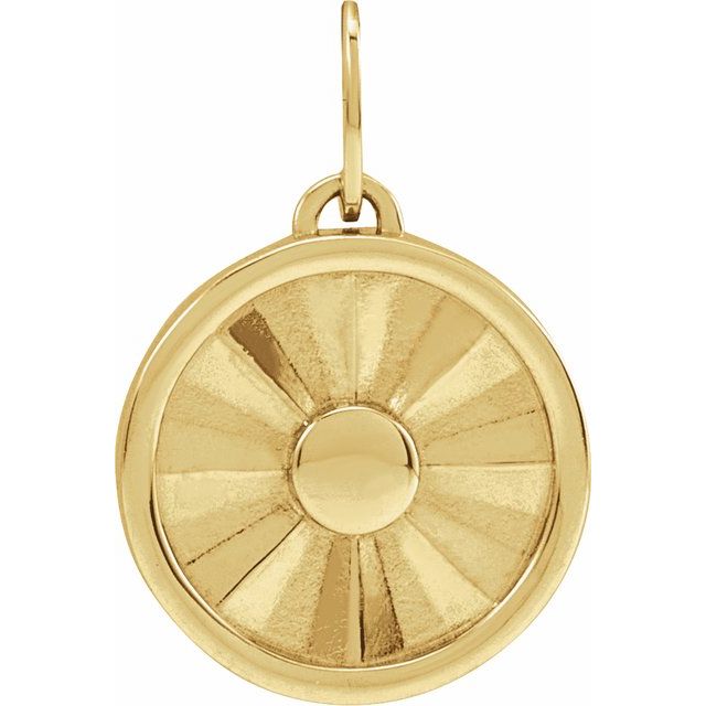 14K Gold Sun Pendant