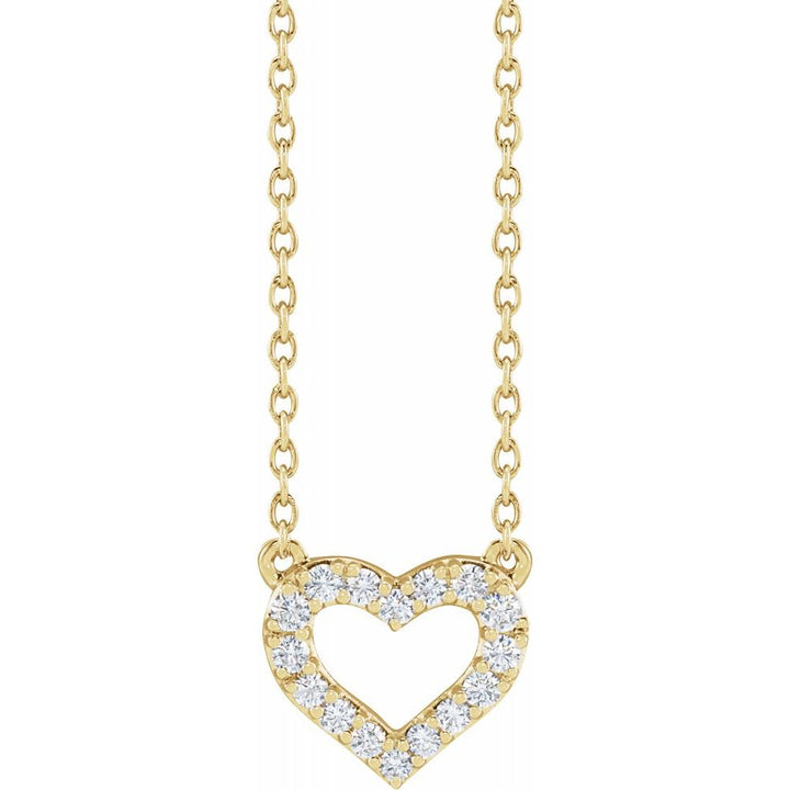 14k Gold Lab-Grown Diamond Heart Necklace