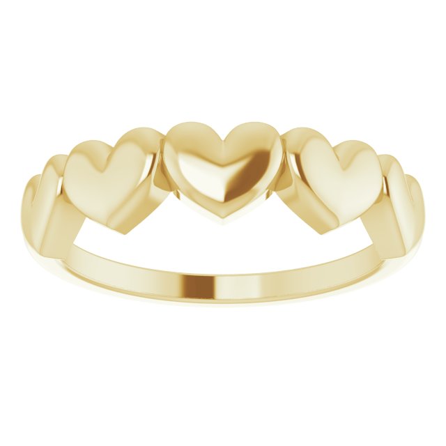 14K Gold Puffy Heart Ring