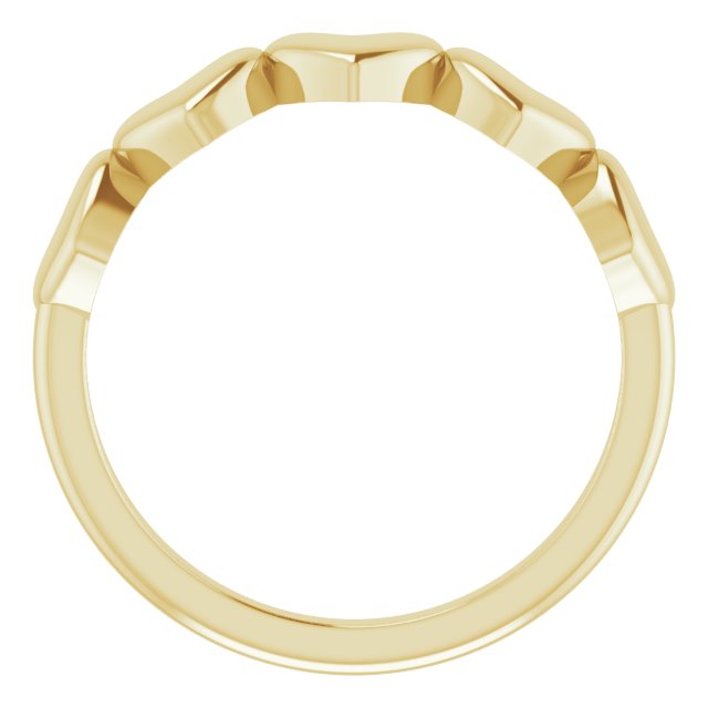 14K Gold Puffy Heart Ring