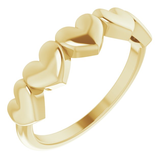 14K Gold Puffy Heart Ring