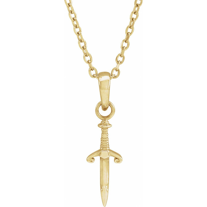 14k Gold Dagger Pendant