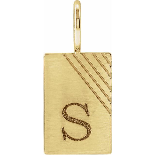 14k Gold Engravable Dog Tag Pendant