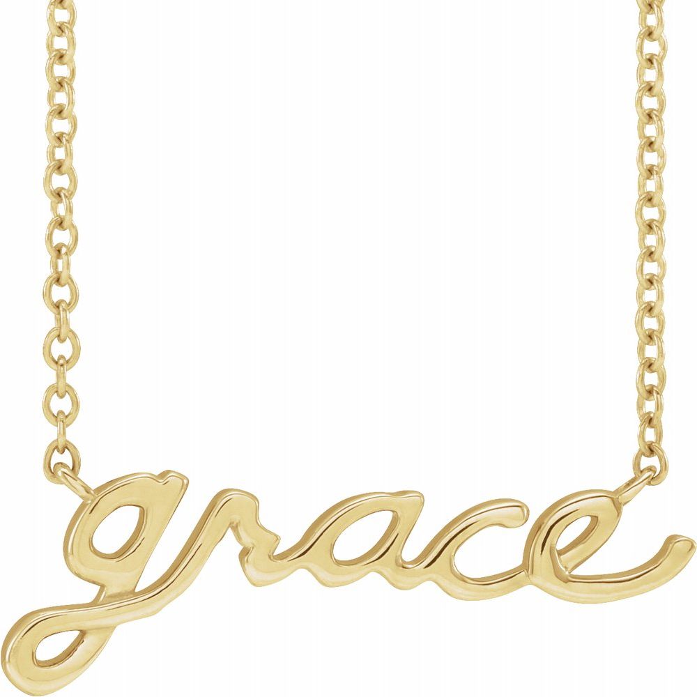 14k Gold Grace Script Necklace