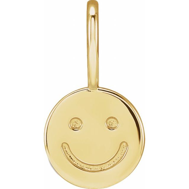 14K Gold Smiley Face Charm